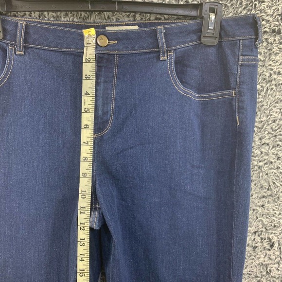 LOGO by Lori Goldstein Dark Blue Ankle Jeans w/ lace trim - Picture 5 of 12